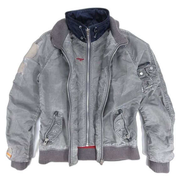 SUPERDRY Military Cargo Aviator Flight Nylon Utility Bomber Jacket Mens Medium - Picture 2 of 15